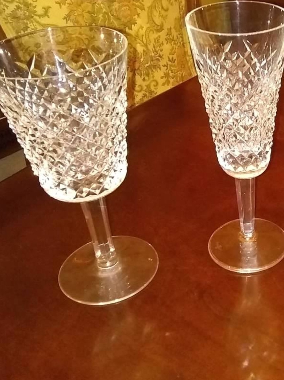 Clear Cut Crystal-Style Goblet Glasses - Classic Clear Stemware (Set of 2)